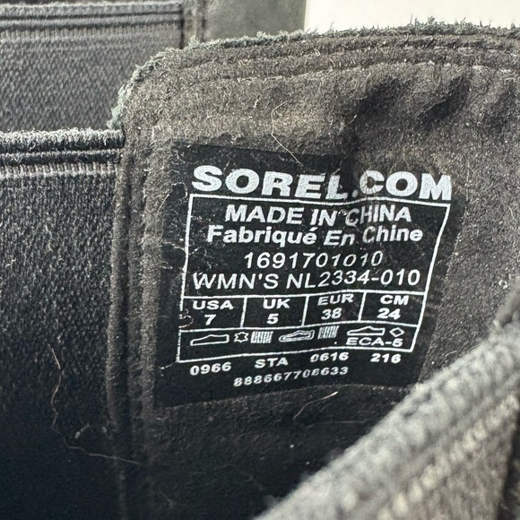 Sorel Lea Wedge Leather Pull On Ankle Boot Booties in Black